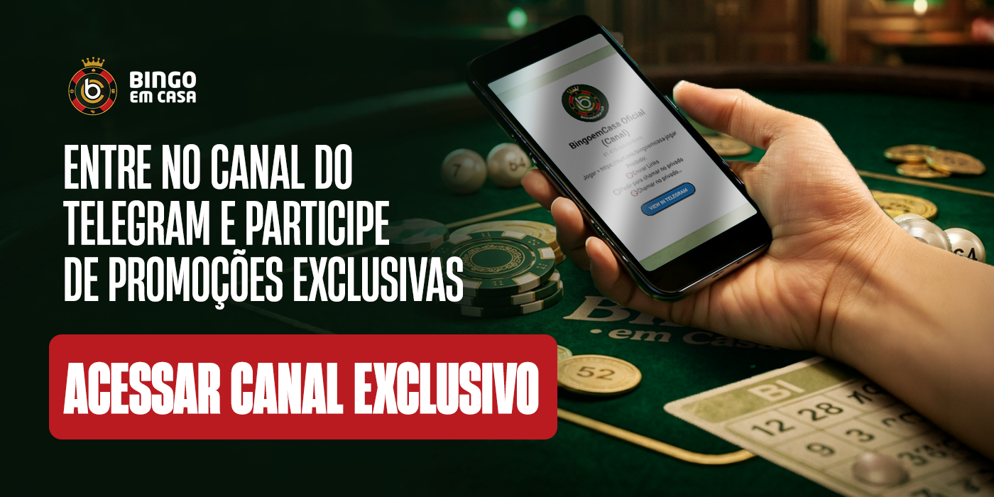 Banner Bingo em Casa — canal Telegram